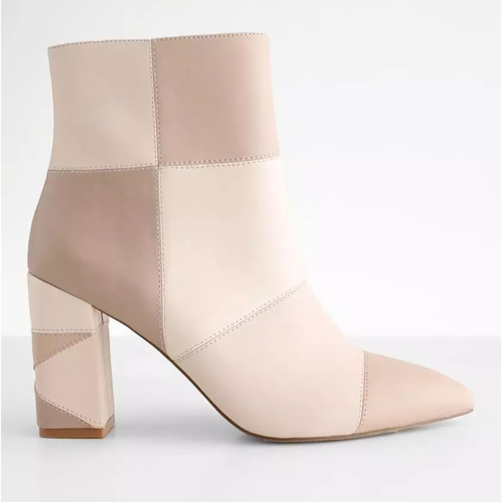 Womens Madden Girl Flex Ankle Boot, Size 9, Nude Multi Patchwork NIB